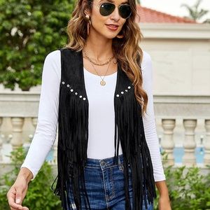 HOTLOOX | Black Fringe Vest